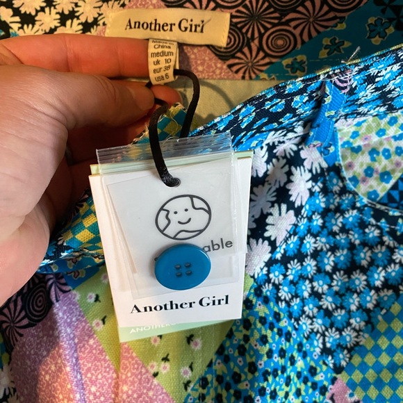 Another Girl Blue Patchwork Print Jeans - Picture 6 of 7